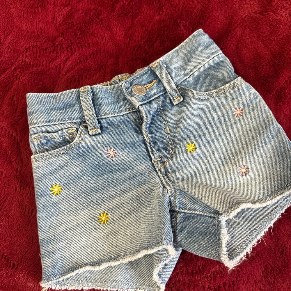 Old Navy Kids Denim Shorts with Floral Embroidery